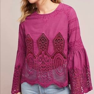 Anthropologie Chloe Silver Blouse